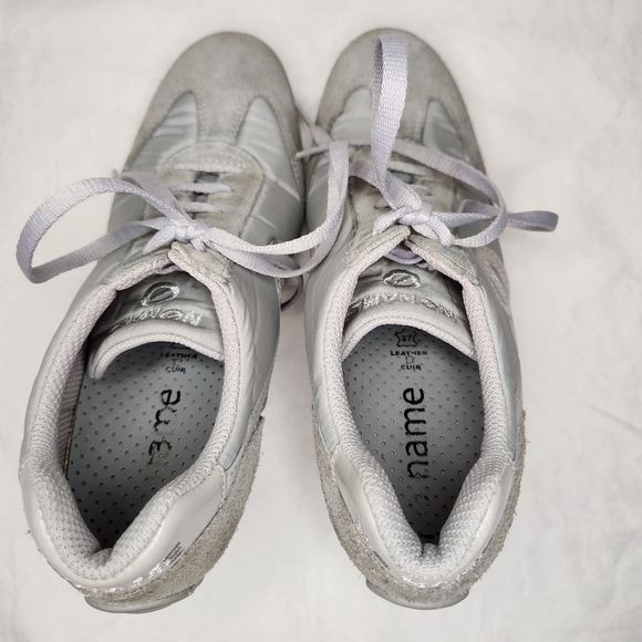 NoName Grey Leather Wedge Sneakers - Picture 7 of 11